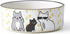 PetRageous Tangled Kitty Stoneware Cat Bowl, 2-Cup Capacity, Dishwasher Safe, 5-Inch Diameter, White.
