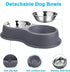Dog Bowls Double Stainless Steel Water and Food Bowls with Non-Slip Resin Station for Medium Dogs