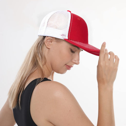 Unisex Trucker Hats, Blank Mesh Snapback Hats, Sport Plain Baseball Caps, Adjustable Fitted Hat