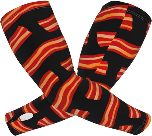 Cghjklzxv Tasty Bacon Strips Ice Silk Arm Guard, Lightweight And Breathable, Suitable For Driving, Sports And Outdoor