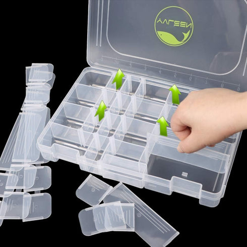 YVLEEN Fishing Tackle Boxes, 3600 3700 Plastic Storage Organizer with Removable Dividers, 2/4 Packs