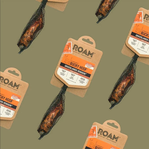 ROAM Pet Treats Bucky Hoof Pack of 2 – Grasslands Venison Hoof Dog Chew, Single Ingredient, Grain-Free