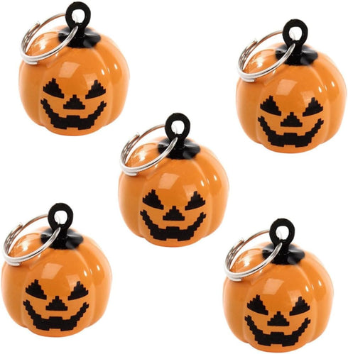 5 Pcs Pumpkin Bells Halloween Ornaments, Cartoon Keychain Pet Bells, Dog Collar Bell Decor Accessories