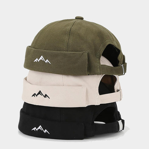 Quanhaigou Brimless Sailor Cap - Adjustable Rolled Cuff Skull Beanie Hats for Men and Women