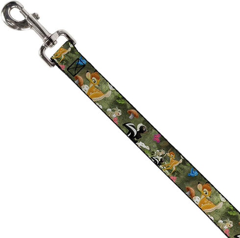 Buckle-Down Pet Leash - 4 Feet Long - Bambi & Friends Scene - 1/2" Wide