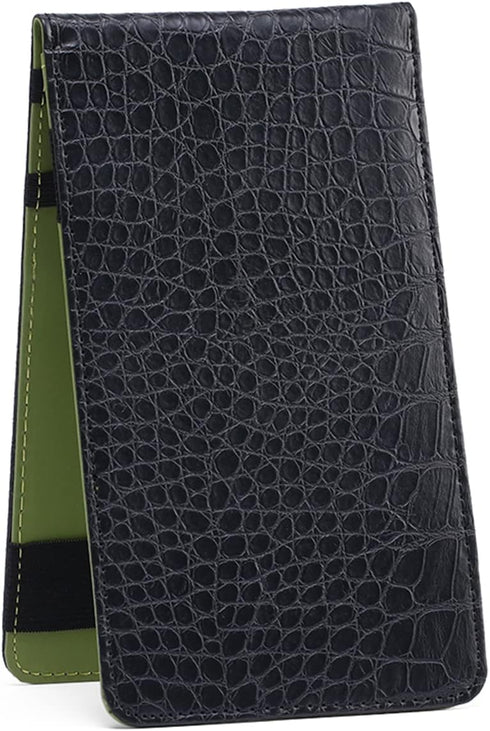 Leather Golf Scorecard Holder - Premium Golf Stat Tracker Sheet, Large Size 7.6x4.5IN