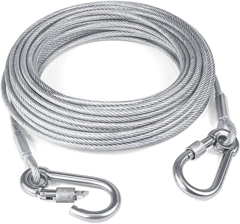 Tresbro 30FT Reflective Dog Tie Out Cable for Dogs Up to 250 Pounds, Lightweight Steel Wire Leash for Outdoor Use