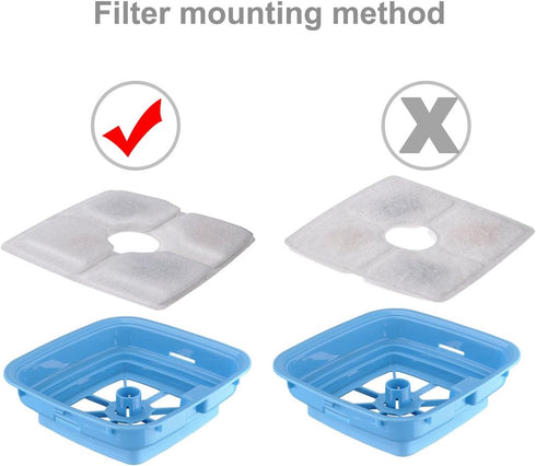 DEWEL 4 Packs Cat Fountain Filter - Flower Pet Fountain Replacement Filters with Activated Carbon