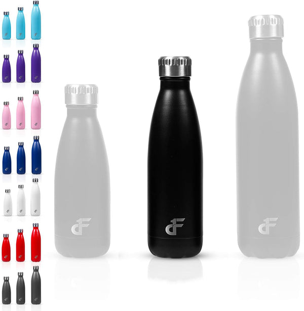 Stainless Steel Vacuum Insulated Water Bottle with Screw Lid (12, 17, or 25 oz) - 3 Sizes, 8 Colors, Double Wall
