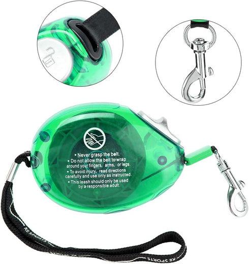 Retractable Dog Leash, Flexible Automatic Lightweight Nylon Traction Strap for Small Medium Dogs and Cats (Green)