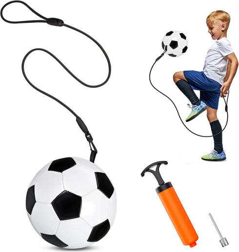 Soccer Training Equipment, Dribble Trainer for Juggling, Foot Control, Kicking Practice with Adjustable Cord