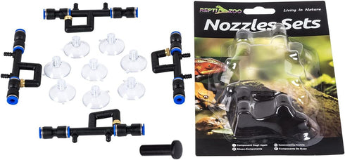 REPTI ZOO Adjustable Fine Misting Spray Nozzles, 4 Pieces, Water for Reptiles