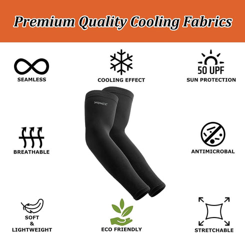 YQXCC 4 Pairs Arm Sleeves for Men Women, UPF 50 Cooling UV Sun Protection Sports Compression Sleeves