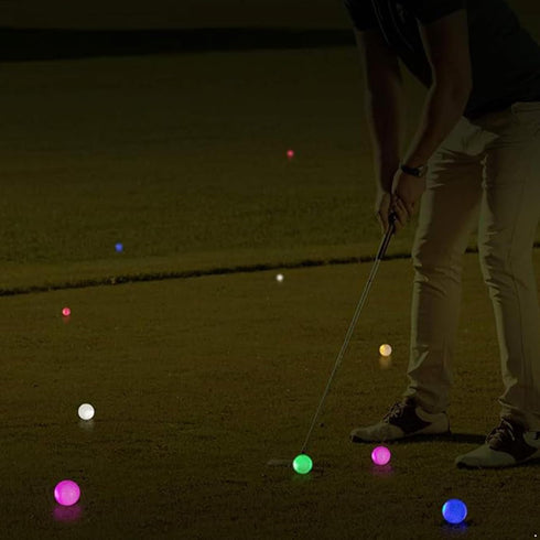 Aislor Colorful Shining Golf Balls Steady Light Flash Evening Play Solid Surlyn Shell Premium Bounce Quality Golf Tool