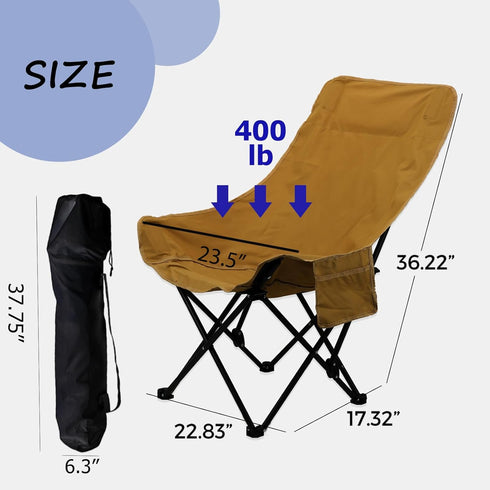 1 2 Smartmak Oversize Portable Sauna Chair, High Back Quick Folding Chair, Adjustable Angle, with Storage Bag,