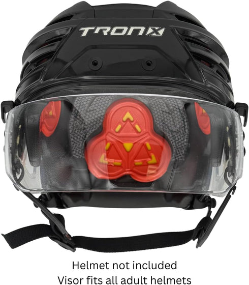 TronX S40 Vented-Cut Hockey Helmet Clear Visor, Anti-Scratch/Anti-Fog, CE Certified