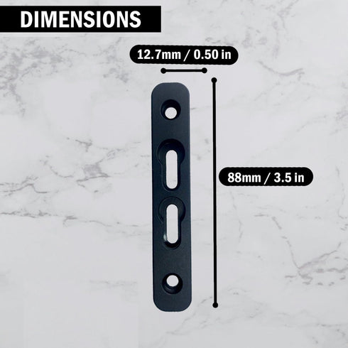 Gotical-2 Slot MLOK to Keymod Adapter - 3” Long & 0.5” Wide Converts