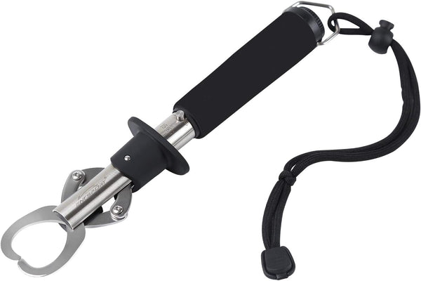 Lip Gripper With Scales - Professional Fish Holder, Stainless Steel Grabber, 40 Pound Weight Scale Tool