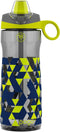 Pogo BPA-Free Tritan Kids Water Bottle with Silicone Soft Straw, Grey Geode, 18 oz for Children