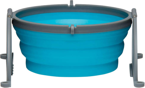 Bella Roma Portable Travel Dog Bowl by Loving Pets - Collapsible Food & Water Bowl (Blue, Medium)