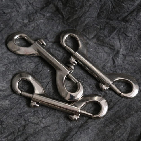 2 Pcs Double Ended Lead for Dogs - Zinc Alloy Bolt Snap Hooks for Diving Dog Leash Key Chain