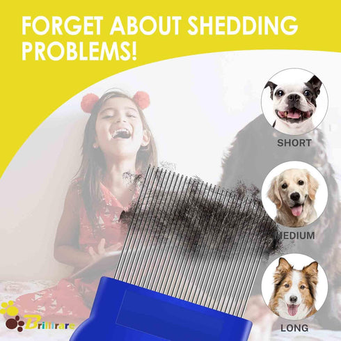 4 Pack Flea Lice Comb - Stainless Steel Dog Cat Grooming Combs with Rounded Teeth, Double Sided Professional Dematting