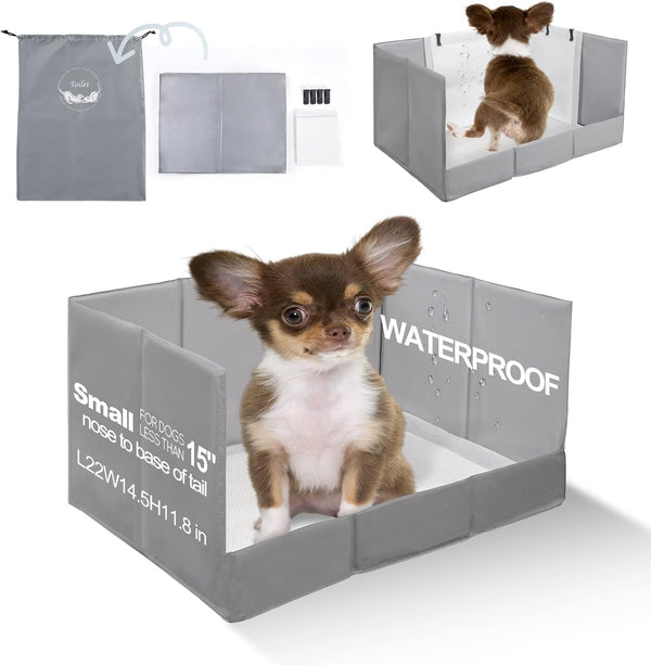 HQ4US 4LEGS Dog Litter Box, Puppy Pee Pad Holder Foldable, Small Indoor