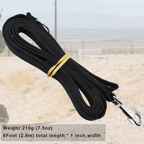 8ft Double Handle Traffic Dog Leash, Heavy Duty Tactical Nylon Training Leash with 2 Traffic Control Handles