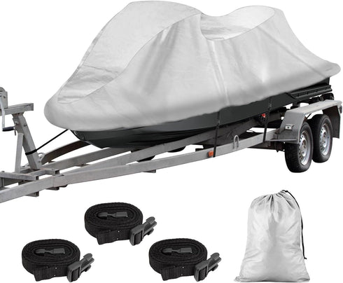 SPORTYOUTH Jet Ski Cover for 3 Seater, Waterproof PWC Trailerable Cover, Fits Length 136" to 145", Heavy Duty