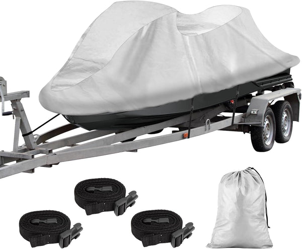 SPORTYOUTH Jet Ski Cover for 3 Seater, Waterproof PWC Trailerable Cover, Fits Length 136" to 145", Heavy Duty