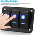 Bittwee 12V 24V 3 5 Marine Switch Panel, Waterproof DC Gang Pin Aluminum ON Off Pre-Wired Rocker Switch Panel, LED