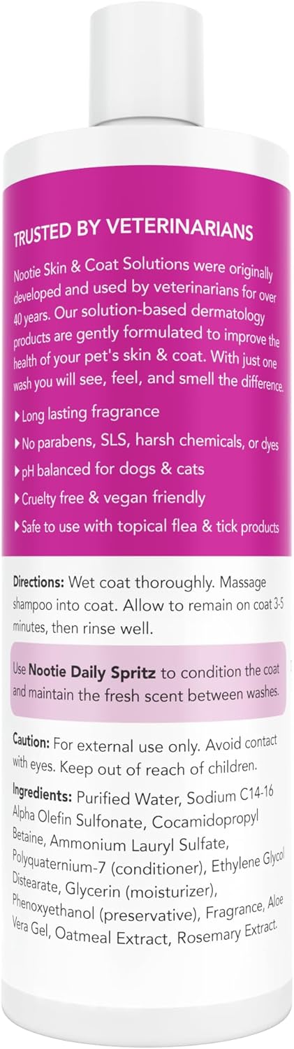 Nootie Pet Shampoo for Sensitive Skin, Revitalizes Dry Skin & Coat, Natural Ingredients, Soap & Paraben Free