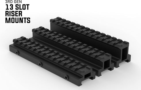 Monstrum Lockdown V3 Picatinny Riser Mount with Recoil Stop Base, 5.5 inch Length, 0 or 20 MOA