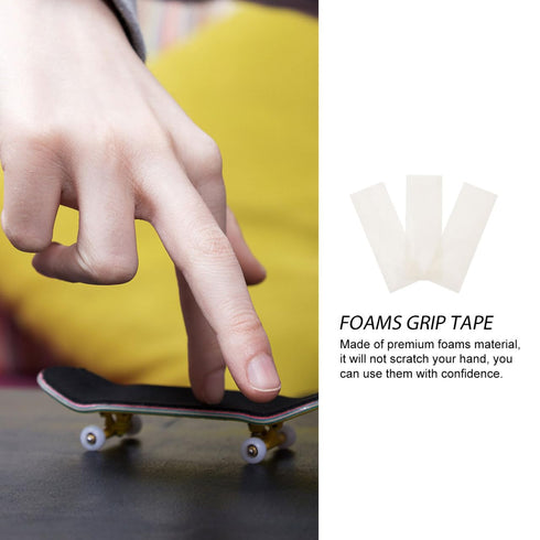3-Pack balacoo Self-Adhesive Fingerboard Tape Transparent Foam Grip Pads for Mini Skateboards Non-Slip Cushioning