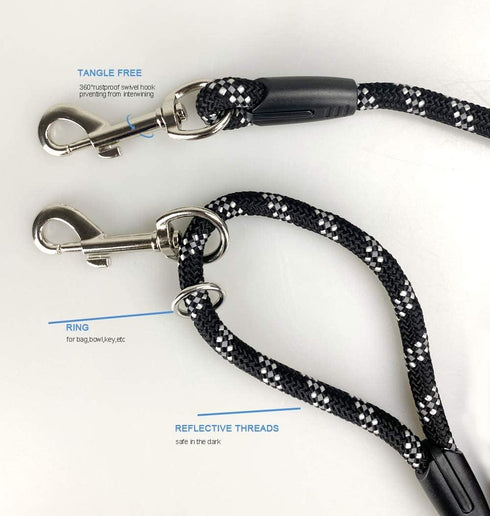 Long Rope Dog Leash for Training, 12FT 20FT 30FT 50FT Reflective Threads for Large Medium Small Dogs