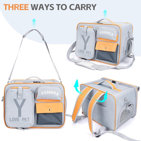 ULIGOTA Backpack Carrier for Pets, Ventilated Dog Carrier for Cats & Small Dogs, Airline Approved for Hiking & Travel