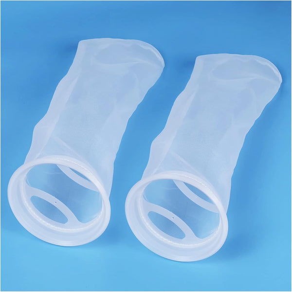ZCONIEY Large Aquarium Filter Bags, 7" Opening x 17" Long Nylon Filter Socks, 75 Micron Felt Filtration, 2 Pack
