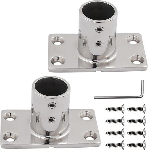 SHENGHUISS 316 Stainless Steel Boat Hand Rail Base, Marine Hardware Railing Fitting with Installation Accessories