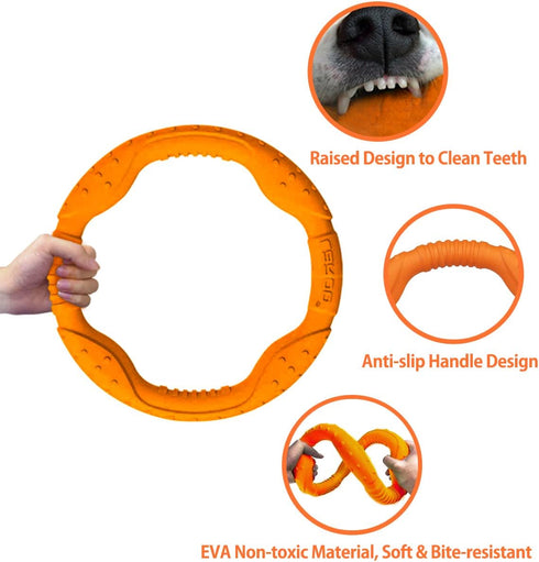 LaRoo Floating Flying Dog Disc Toys, Summer Pet Training Outdoor Chew Toys for Medium and Large Dogs (Large Orange/30cm)