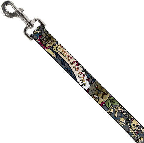Buckle-Down Pet Leash - Trust No One Gray - 4 Feet Long - 1" Wide