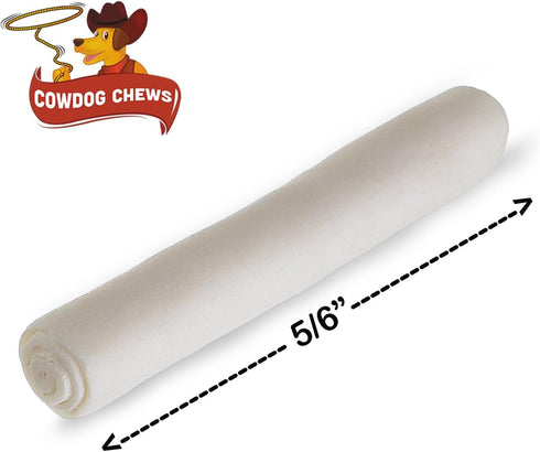 5-6 Inches Rawhide Retriever Roll - Chewing Dog Treat, 100% Natural - Natural Grass Fed Livestock Sourced (10 Pack)