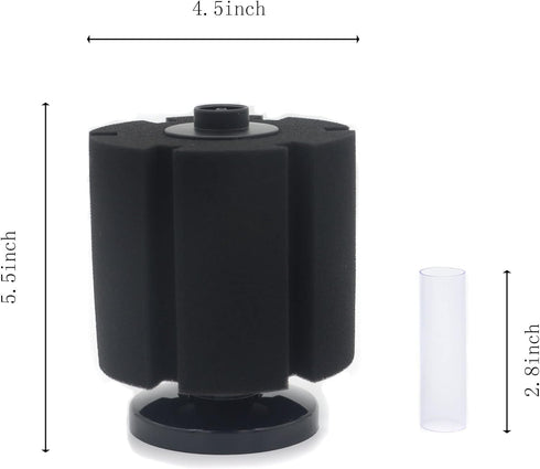 2 125 ALEGI Pcs Large Sponge Filter Kit with Airline Tubing, Air Pump Valves, Suction Cups for Gallon Tank
