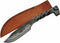 SZCO Supplies Twisted Railroad Spike Knife - 8.5 Inch Carbon Steel Blade with Brown Leather Sheath
