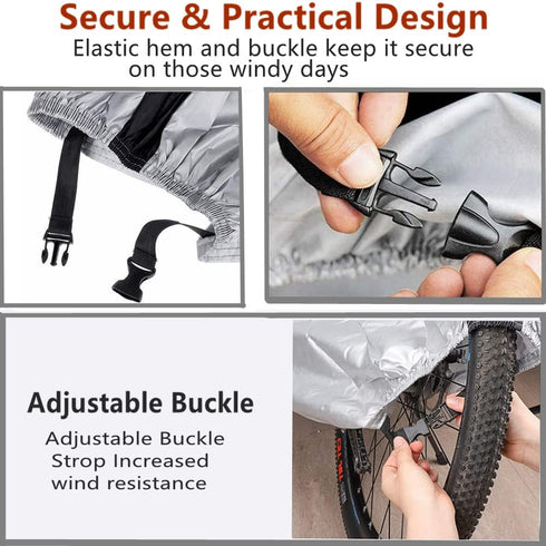 Outdoor Waterproof Bicycle Covers with Lock Hole for Mountain Road Electric Bikes, Bike Covers