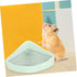 JUMPLAWN Chinchillas Triangle Ceramic Rabbit Litter Box Non-Slip Mat Portable Bunny Toilet for Guinea Pigs and Small