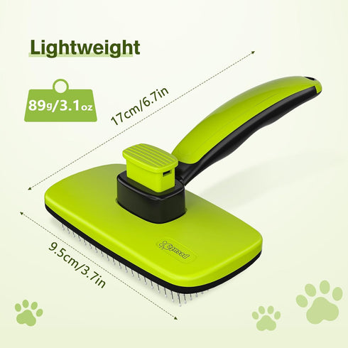 Pecute Self-Cleaning Slicker Brush for Dogs, Cats, Lightweight Brush for Shedding and Grooming, Removes Loose Fur