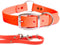 Regal Dog Products Waterproof Dog Collar and Leash Set, Small Orange, Vinyl Coated, Biothane, 5' Leash