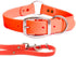 Regal Dog Products Waterproof Dog Collar and Leash Set, Small Orange, Vinyl Coated, Biothane, 5' Leash