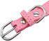 Beirui Rhinestone Bling Leather Dog Collar and Leash Set, Soft Sparkly Crystal Diamonds, Pink, 4 Foot Leash