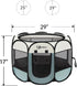 Dog Playpen, Portable Indoor Outdoor Pet Playpen for Small Dogs, Removable Zipper Top, Grey